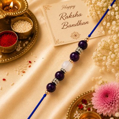 Amethyst & Moonstone Rakhi