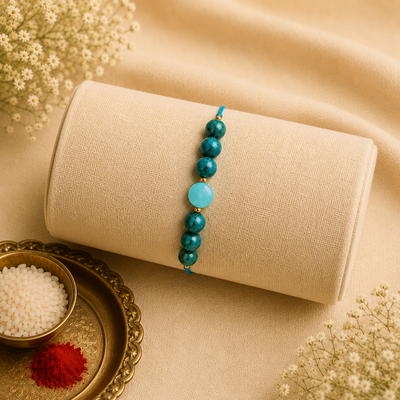 Turquoise Crystal Rakhi