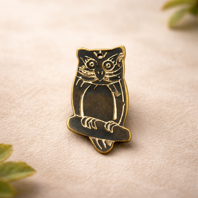 Golden Pyrite Owl for Wisdom & Wealth