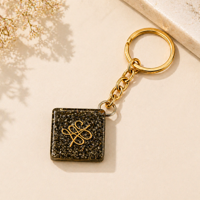 Pyrite Zibu number keychain for Manifestation and Prosperity