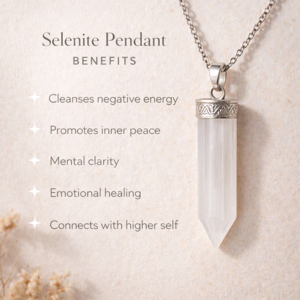 Selenite Pencil Pencil Pendant