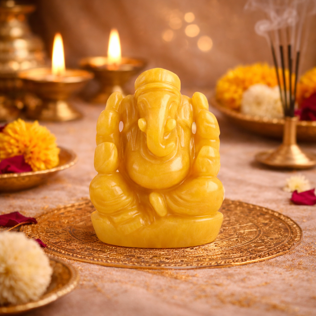Citrine Ganesh Ji Idol