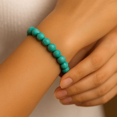 Natural African Turquoise (Firoza) Bracelet