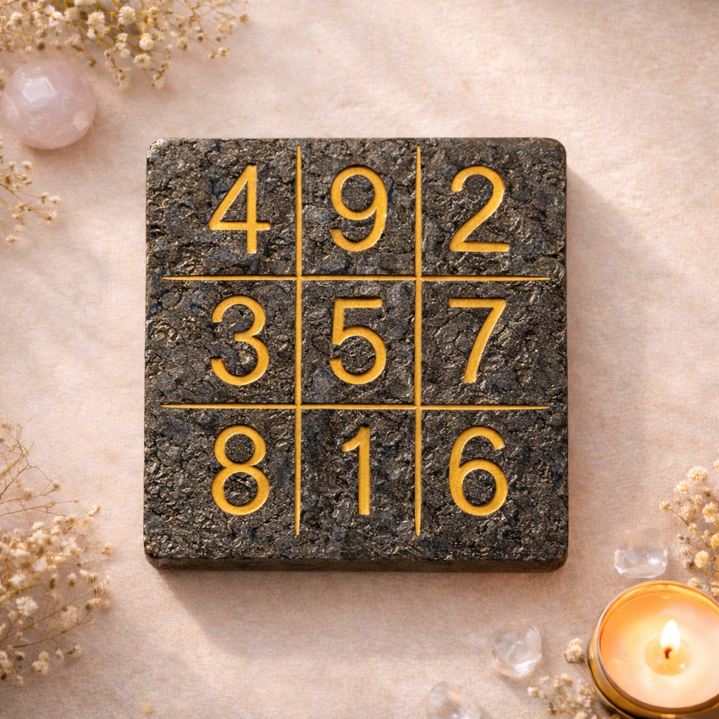 Natural Raw Pyrite - Lo Shu Grid