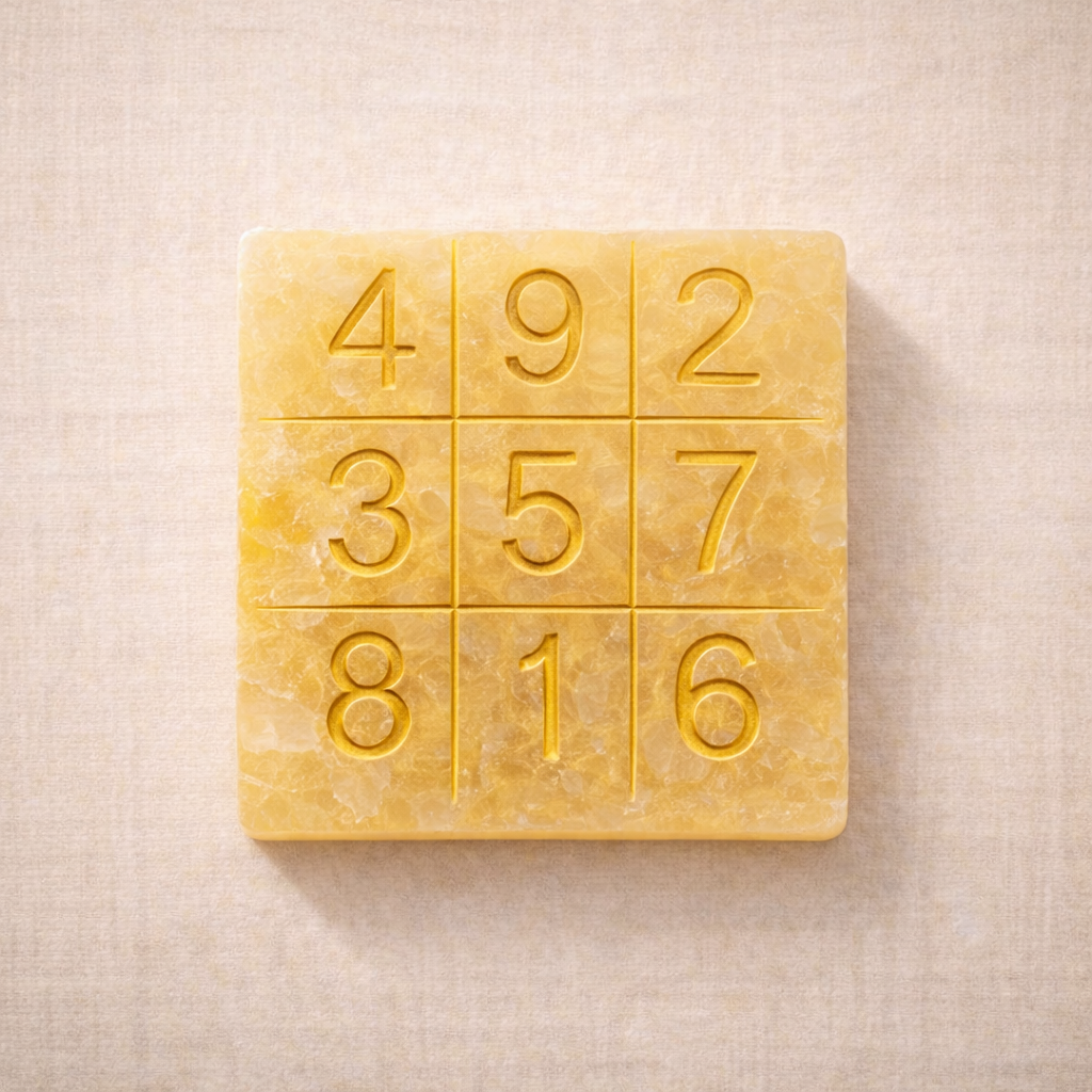 Natural Citrine - Lo Shu Grid