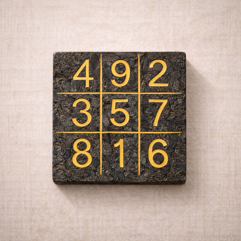 Natural Raw Pyrite - Lo Shu Grid