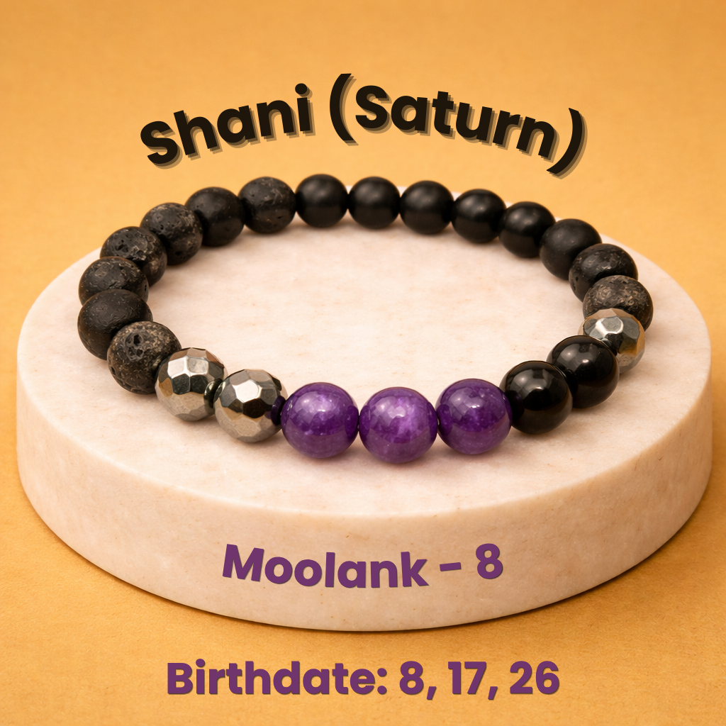 Shani Graha (Saturn) Bracelet | Mulank 8 - (Born on 8, 17, 26)