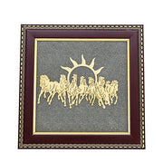 7 Horses Pyrite Frame for Vastu & Prosperity