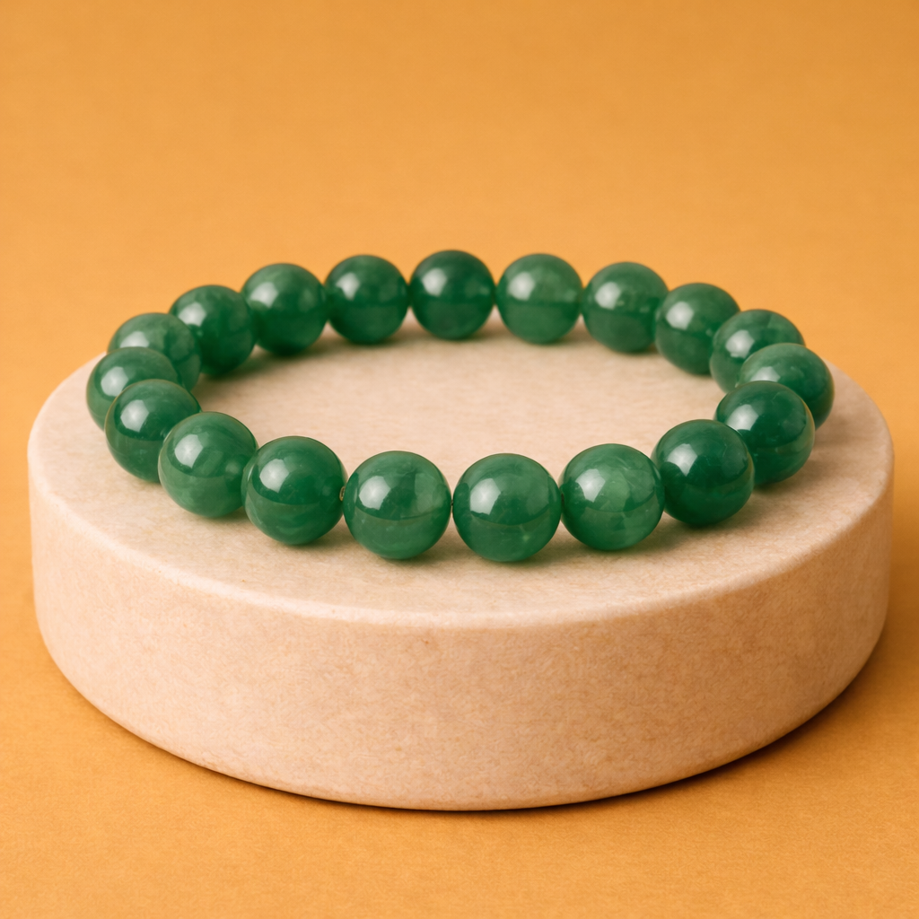 Green Jade Bracelet for Good Luck & Wellbeing