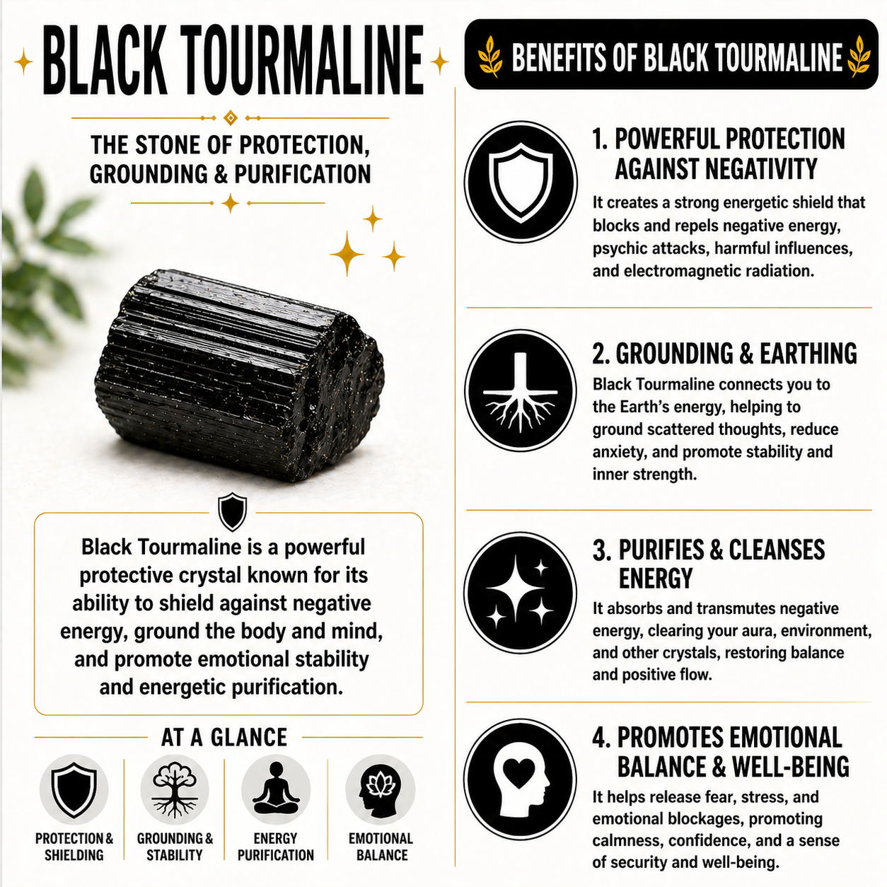 Black Tourmaline + Selenite Hanger for Protection, Cleansing, Energy Balance (Small)