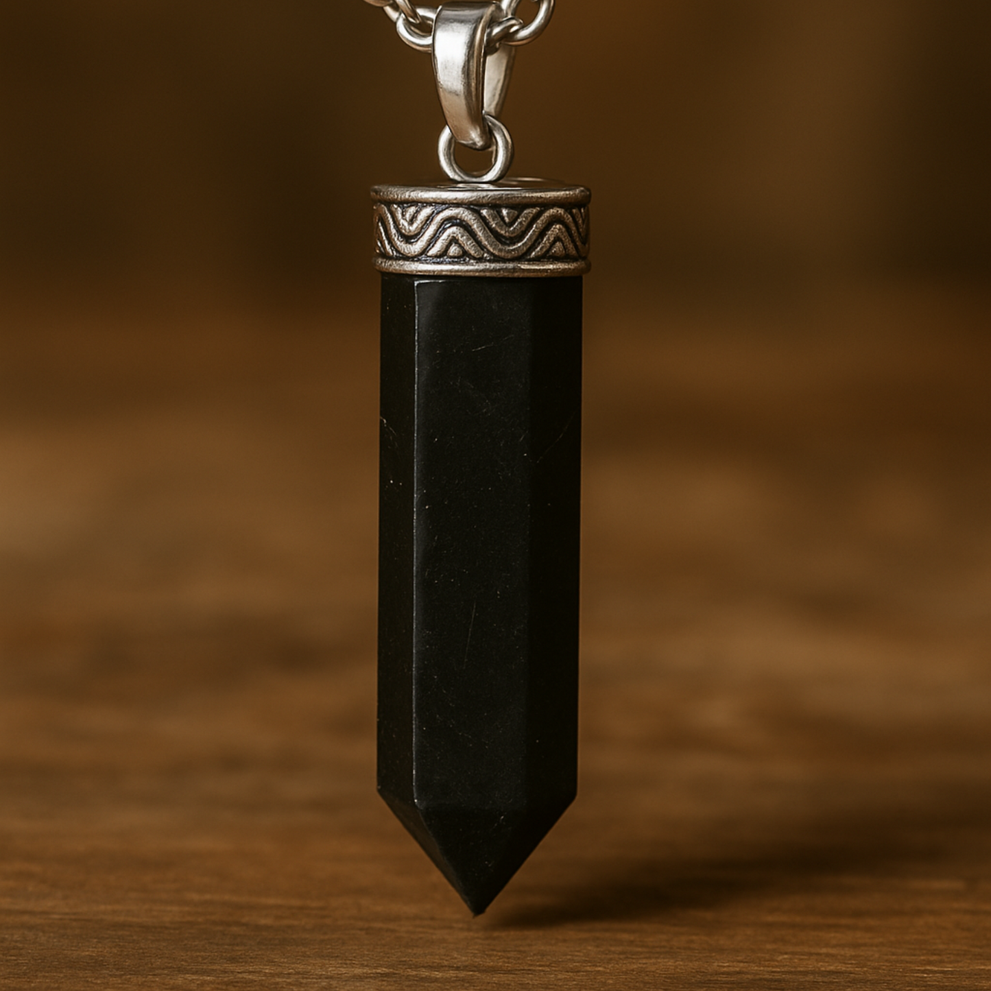 Black Tourmaline Pencil Pendant