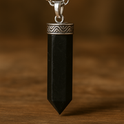 Black Tourmaline Pencil Pendant