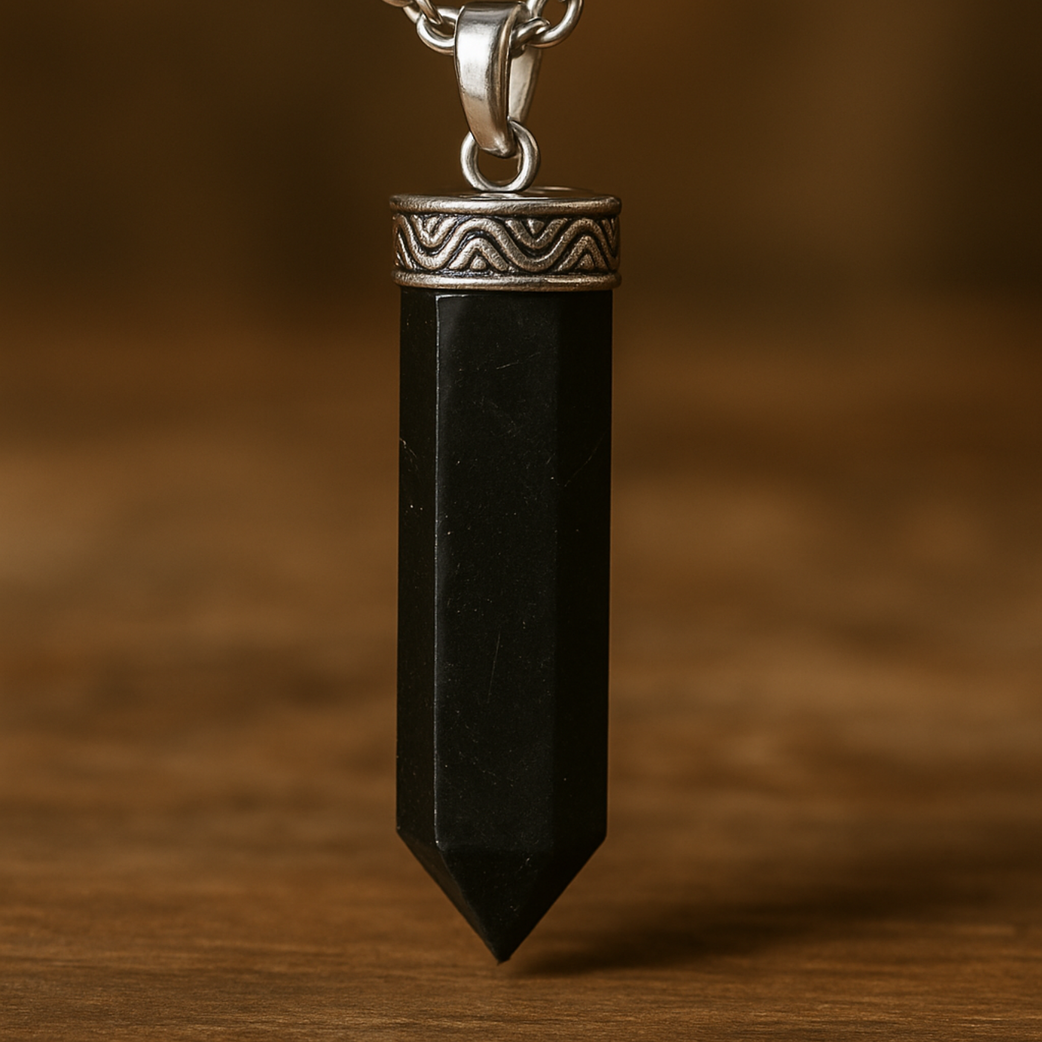 Black Tourmaline Pencil Pendant