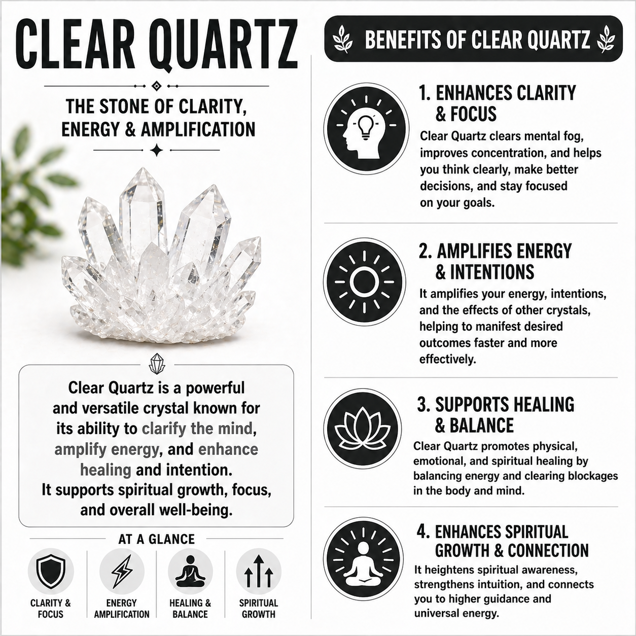 Original Clear Quartz (Sphatik) Bracelet for Healing & Clarity