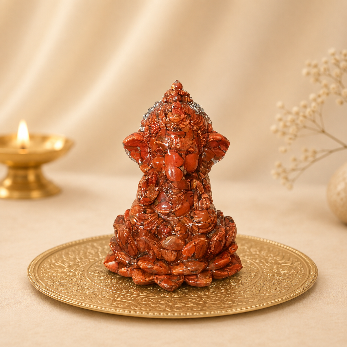 Red Jasper Ganesha idol