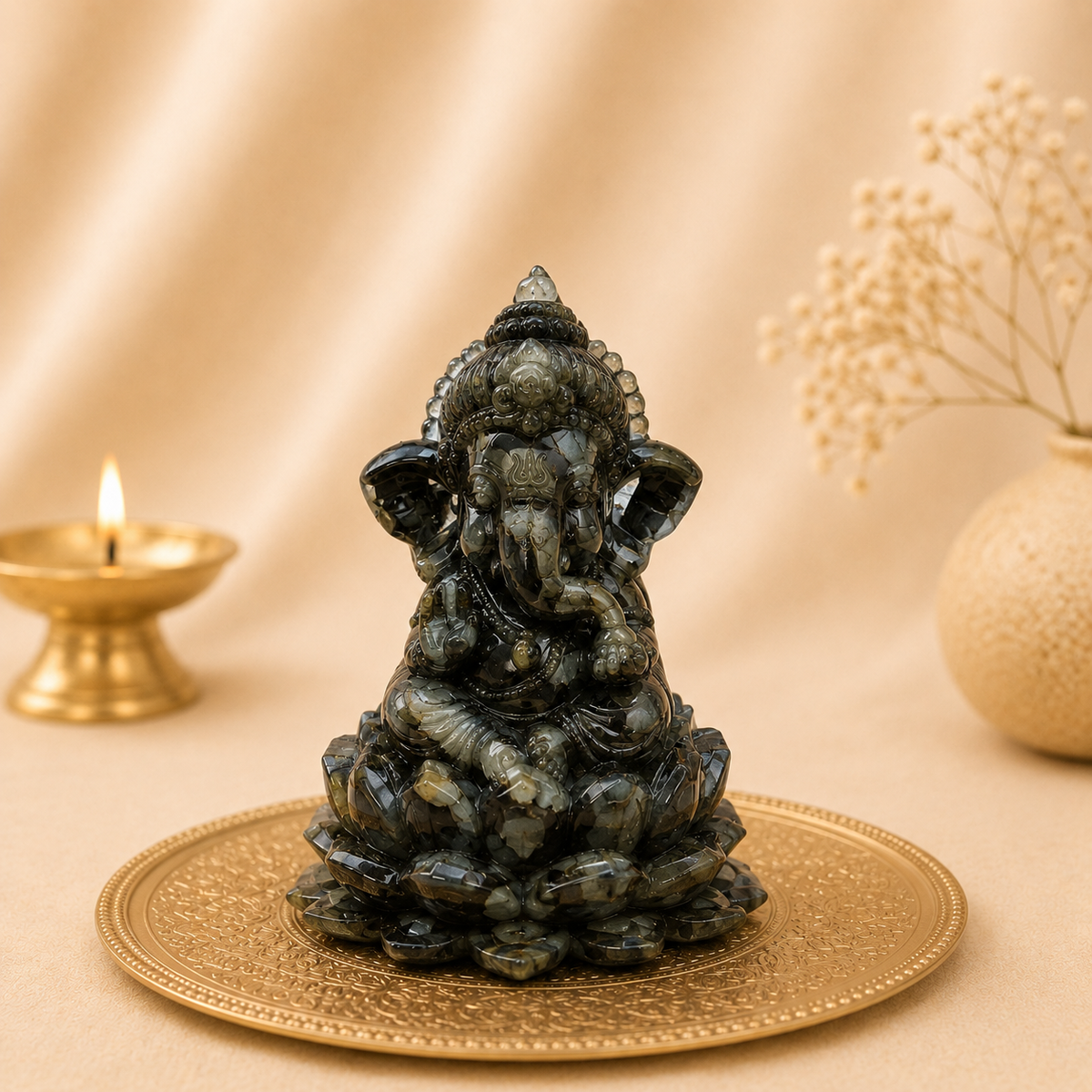 Natural Pyrite Ganesha idol