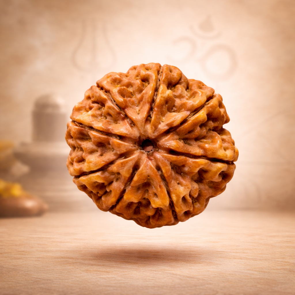 Original 8 Mukhi Rudraksha Nepal – Ganesh Bead for Success (Nepal origin)