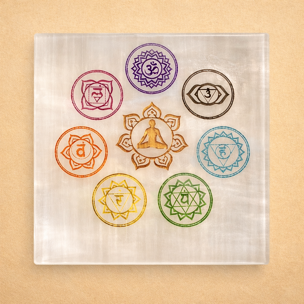 7 Chakra Crystal Charging Selenite Plate