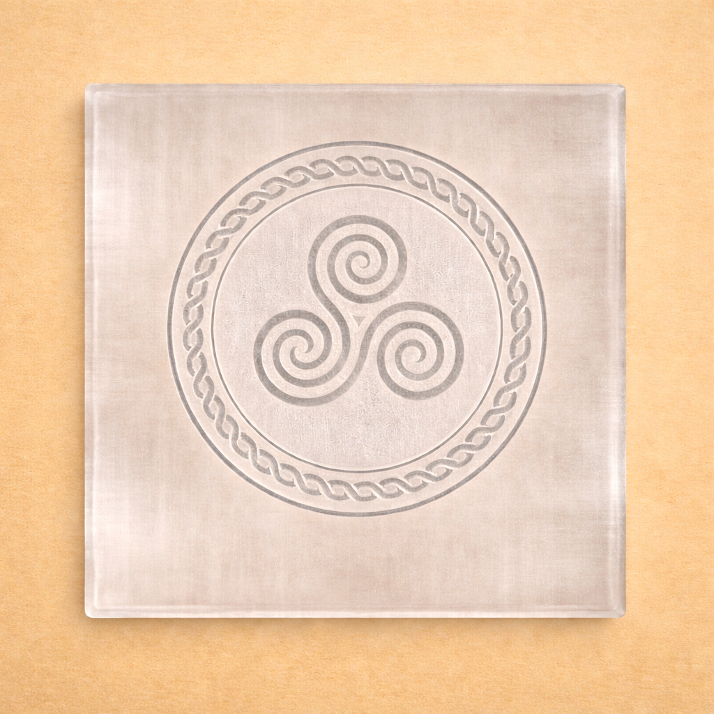 Triskelion Crystal Charging Selenite Plate