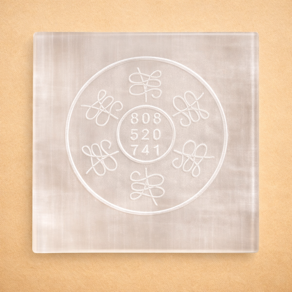 Number Grid Crystal Charging Selenite Plate