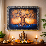 Tree of Life Raw Pyrite Frame for Prosperity & Manifestation