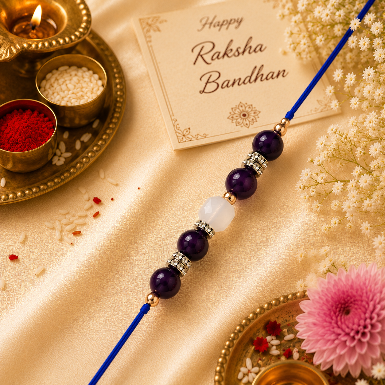 Amethyst & Moonstone Rakhi