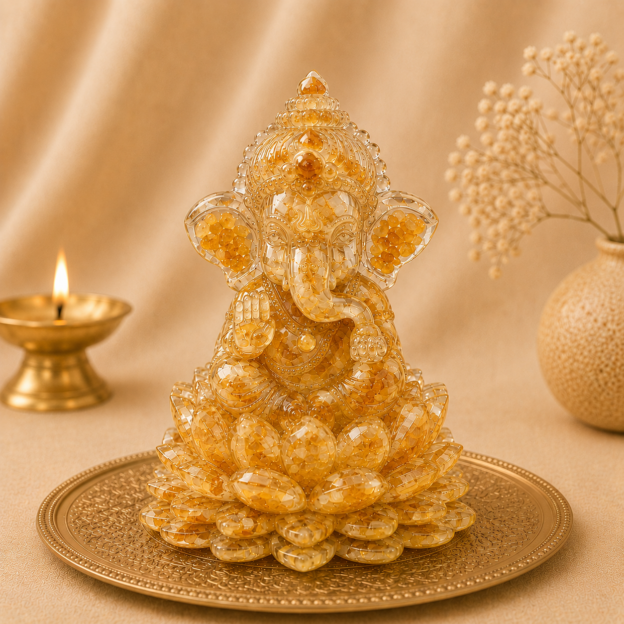 Citrine Ganesha idol