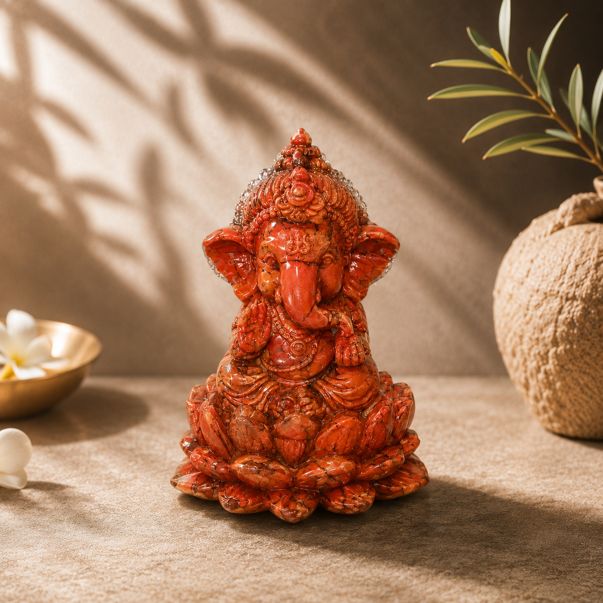 Red Jasper Ganesha idol
