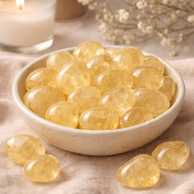Natural Citrine Tumbles - Pack of 2