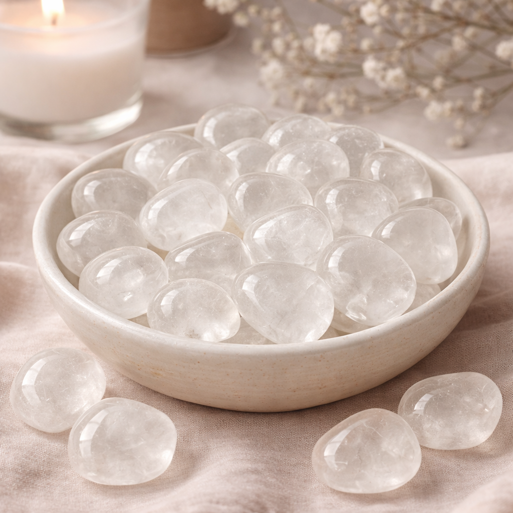 Clear Quartz (Sphatik) Tumbles - Pack of 2