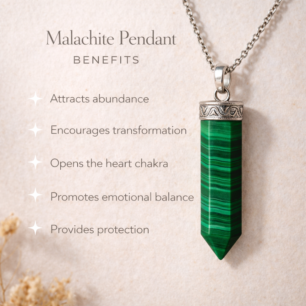 Malachite Pencil Pendant