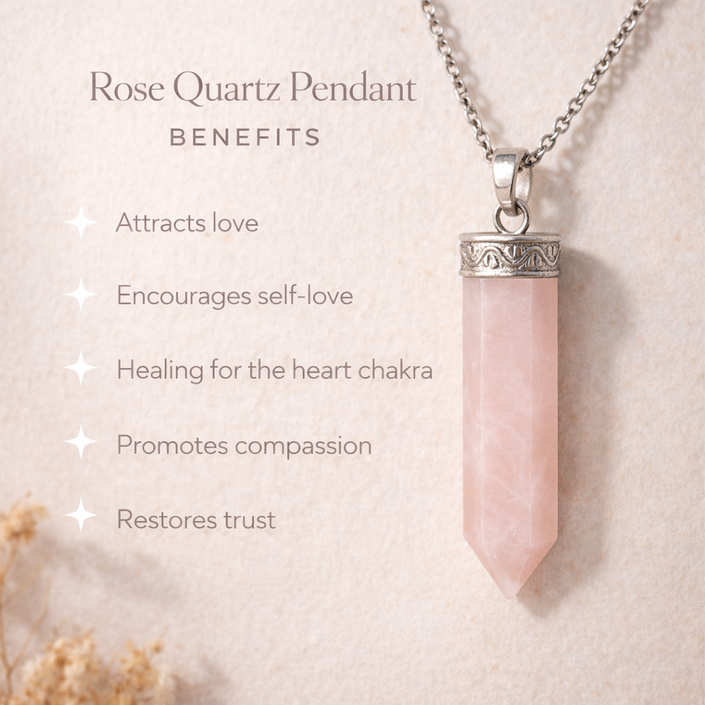 Rose Quartz Pencil Pendant