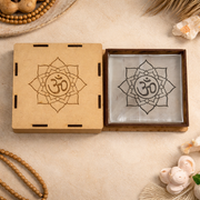 Om/Aum Crystal Charging Selenite Plate