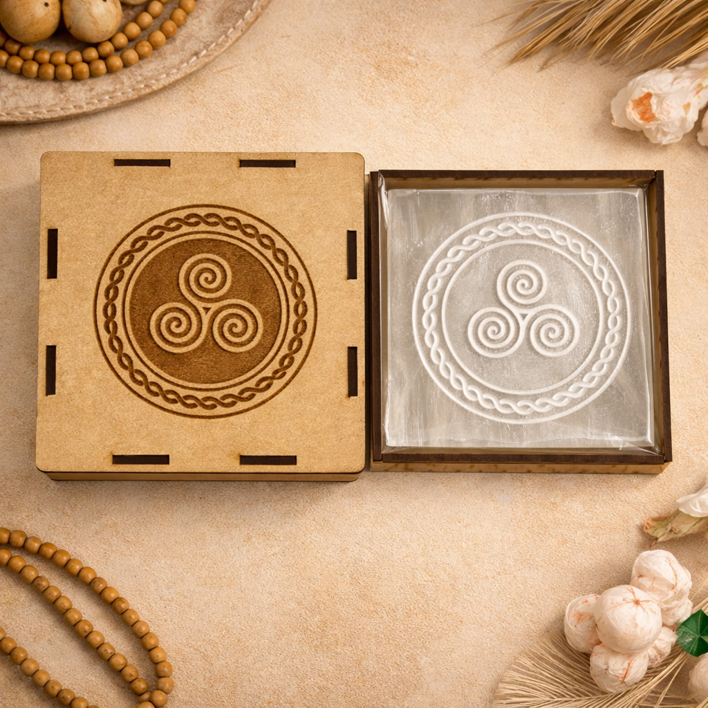 Triskelion Crystal Charging Selenite Plate