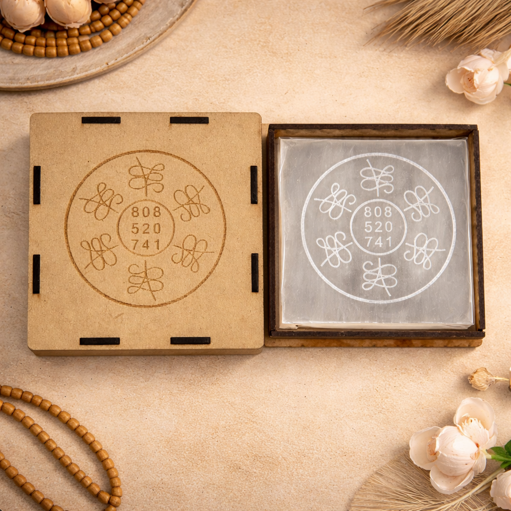 Number Grid Crystal Charging Selenite Plate