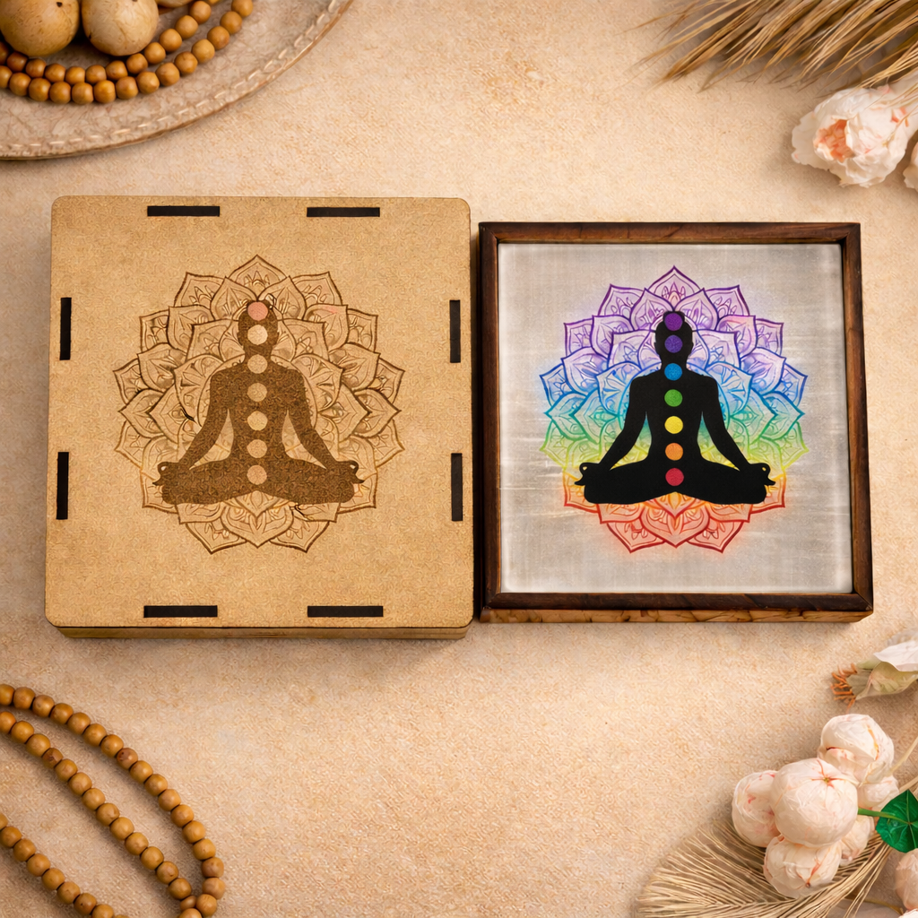 Chakra Alignment Mandala Crystal Charging Selenite Plate