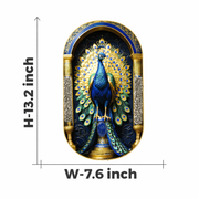 Raw Pyrite - Lapis Lazuli Peacock Frame for Wealth & Wisdom