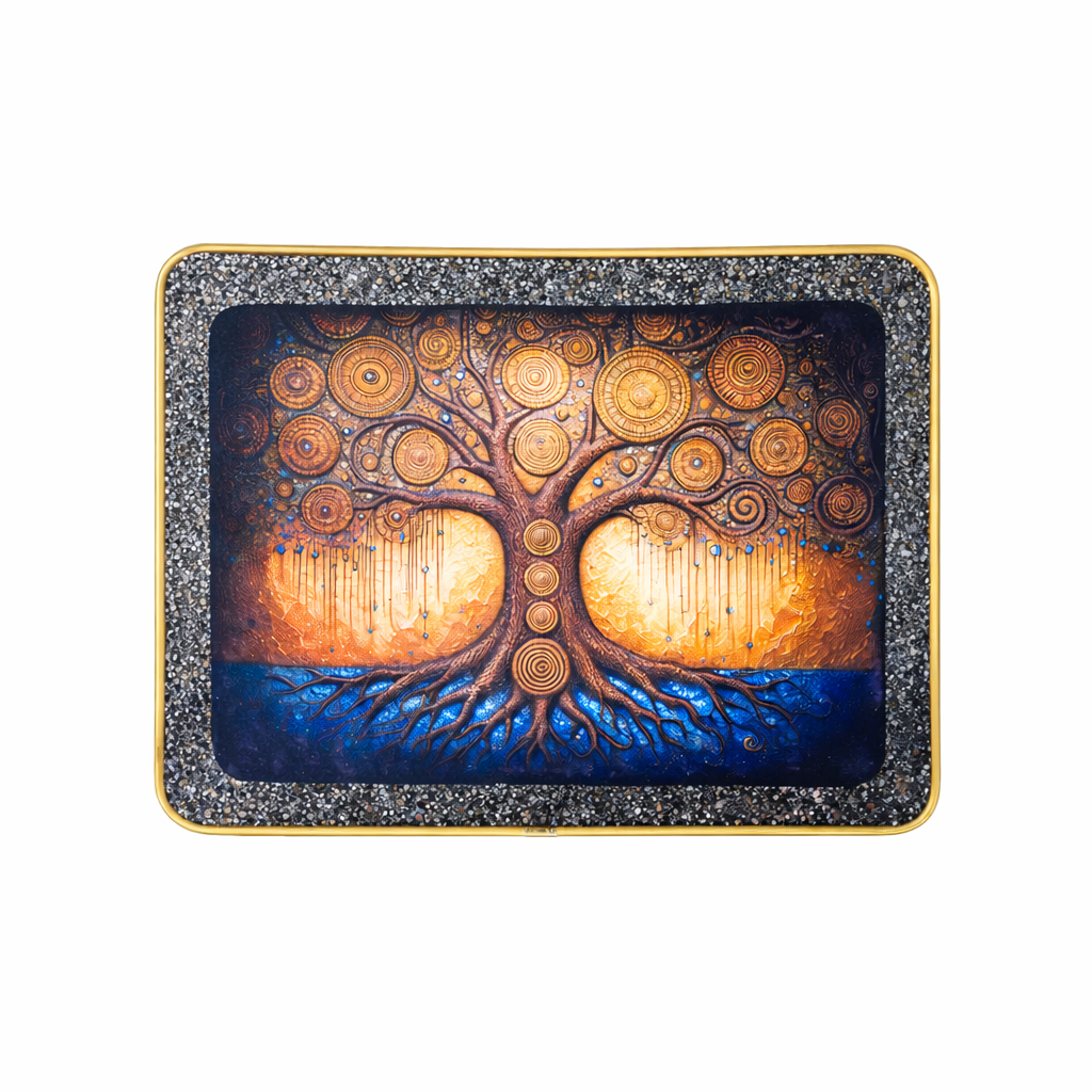 Tree of Life Raw Pyrite Frame for Prosperity & Manifestation