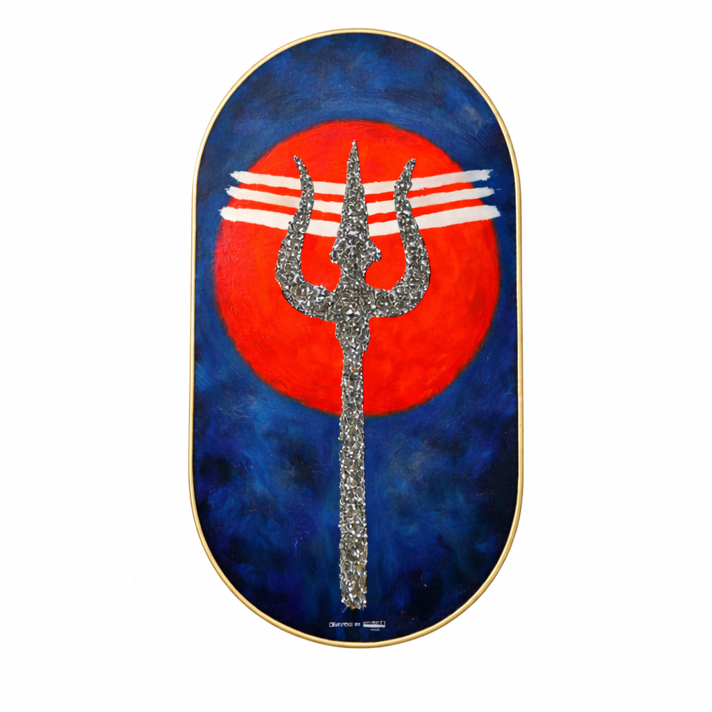 Mahadev Trishul Raw Pyrite Frame for Courage