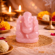 Rose Quartz Ganesh Ji Idol