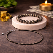 Pyrite Couple combo (Natural Pyrite bracelet + Pyrite anklet)