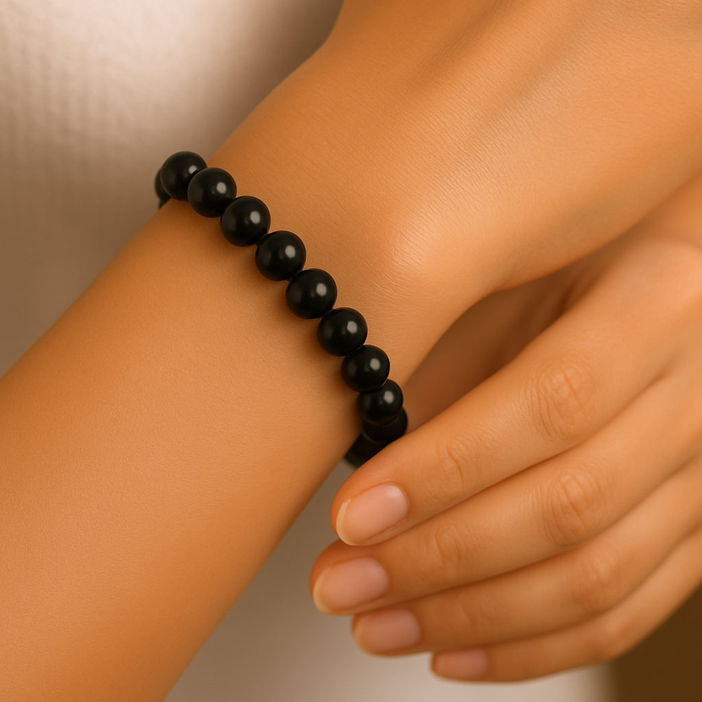 Black Tourmaline Bracelet for Protection & Grounding