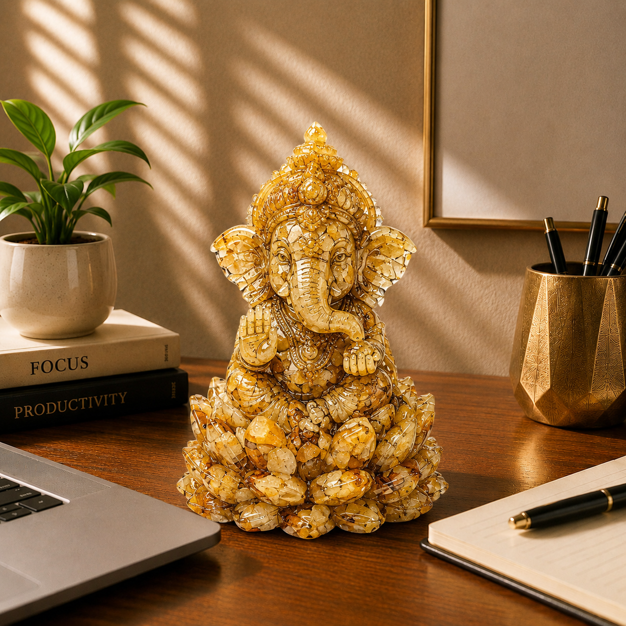 Citrine Ganesha idol