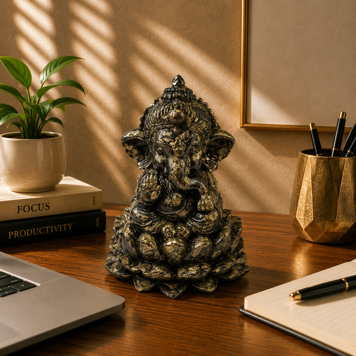 Natural Pyrite Ganesha idol