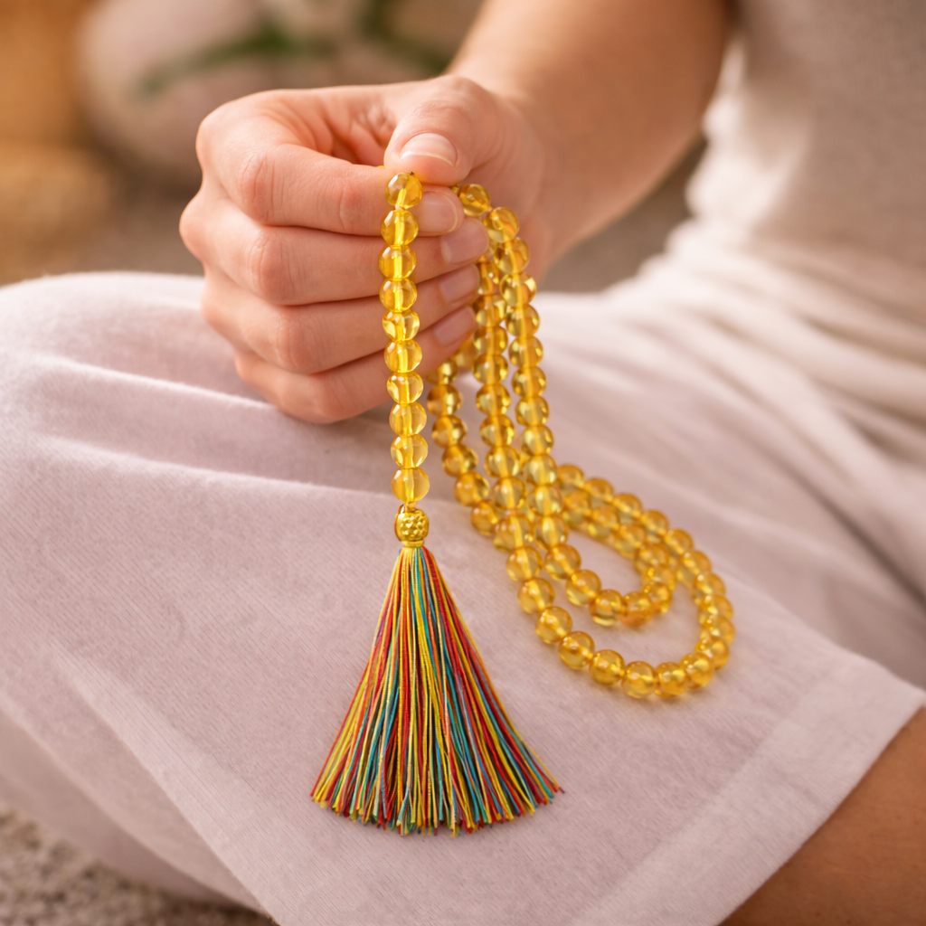 Citrine Japa Mala for Abundance & Inner Strength