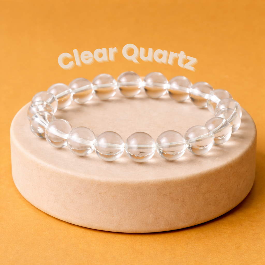 Original Clear Quartz (Sphatik) Bracelet for Healing & Clarity