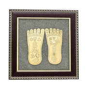 Goddess Laxmi Charan Paduka Raw Pyrite Frame
