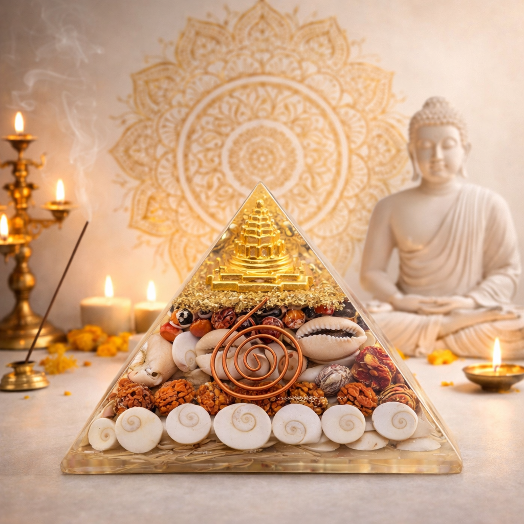 Lakshmi Pyramid with Shree Yantra and Gomti Chakra