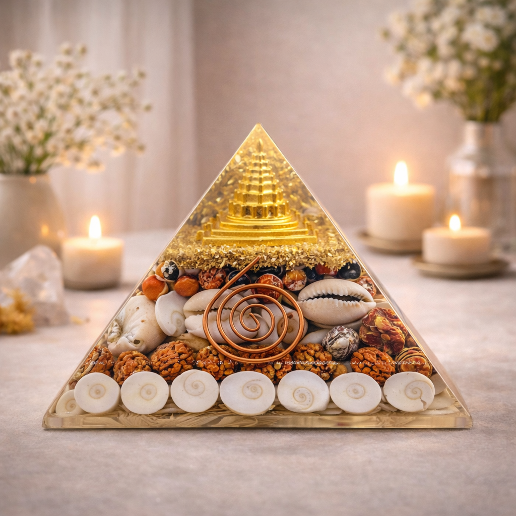 Lakshmi Pyramid with Shree Yantra and Gomti Chakra