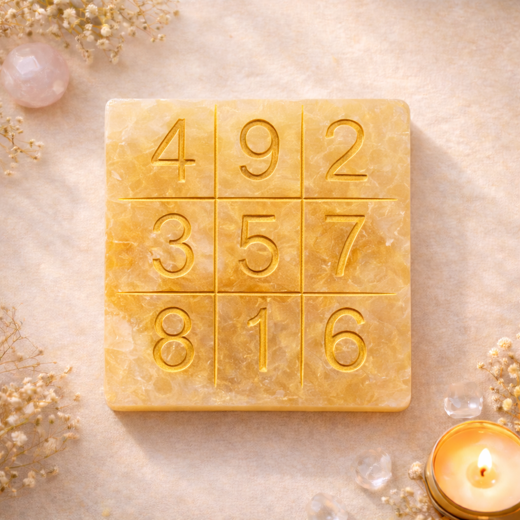 Natural Citrine - Lo Shu Grid